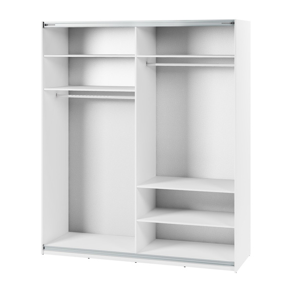 Schwebetürenschrank mit Spiegel LAVIAS Weiß