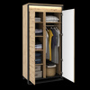 Kleiderschrank LIMA 2-Drehtüren Eiche Artisan/Schwarz