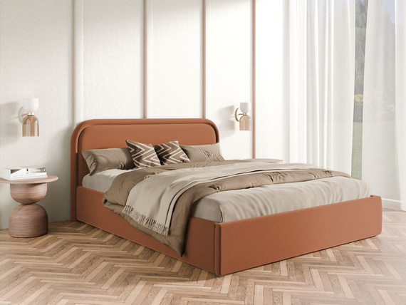 Kupfer Polsterbett 200x200 mit Bettkasten Metallrahmen SAGA