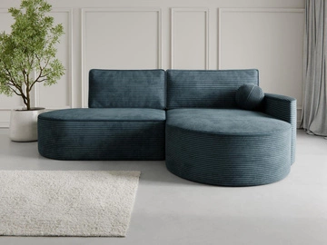 Ottomane Rechts \ cord \ Blau