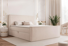 Boxspringbett mit Stauraumfunktion 140x200 Creme