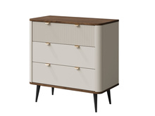 Kleines Sideboard mit Schubladen LILIA Kaschmir + Nussbaum