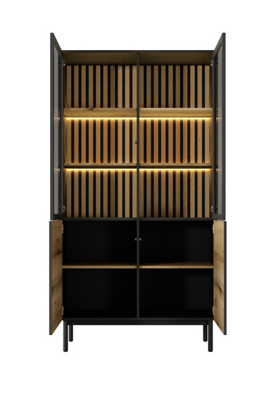 Vitrine mit lamellen und LED-Beleuchtung LUKS