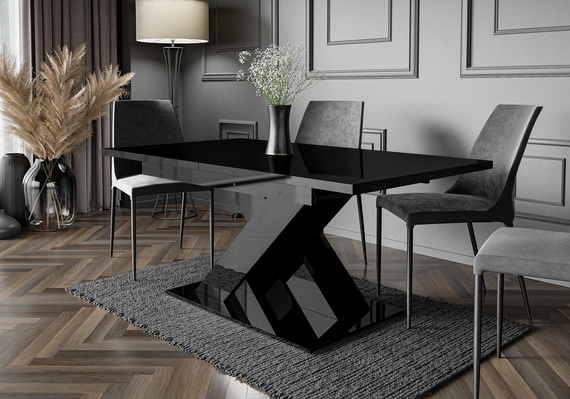  Esszimmertisch ausziehbar 140-180 cm Weiß + Beton