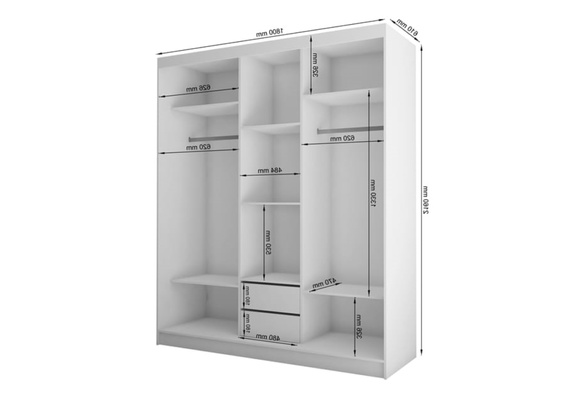 Schwebetürenschrank für das Schlafzimmer VENTURA Schwarz