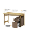 Jugendschreibtisch mit 2 Schubladen LAGOS Eiche artisan