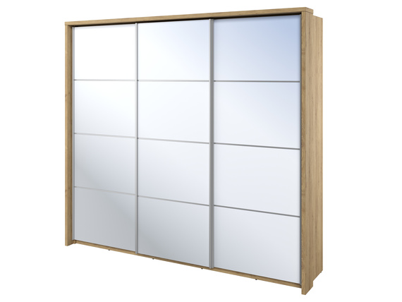 Schwebetürenschrank mit Spiegel mit 3x Kleiderstange ARTI
