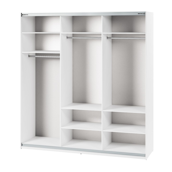 Schwebetürenschrank mit Spiegel LAVIAS Weiß