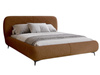 Design Polsterbett mit hohen Füßen Retro Stil Doppelbett in Stoff 160x200 ziegelrot 