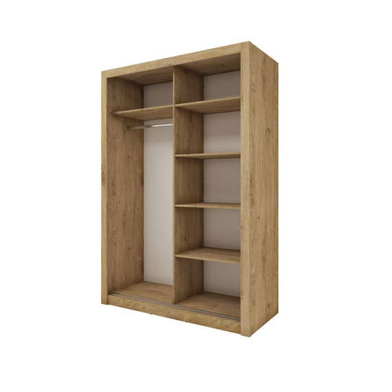 Schwebetürenschrank mit Spiegel für Schlafzimmer VENTI Eiche