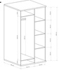 Kleiderschrank BORDO mit Lamellen ohne Beine 	Eiche Artisan