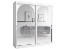 Eleganter Kleiderschrank mit Spiegel 200 Breit Weiß LUCY