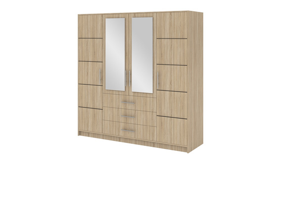 Kleiderschrank mit 3 Schubladen ALEX Eiche sonoma