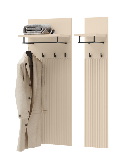 Garderoben-Set Beige mit Lamellen FLORE