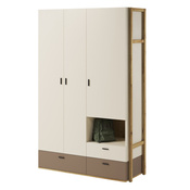 Kinderkleiderschrank LAGOS 3-türig Schrank Beige/Eiche