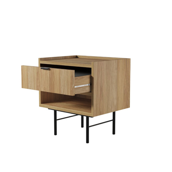 Nachtschrank Metallfüße Japandi Eiche hikora COLGO