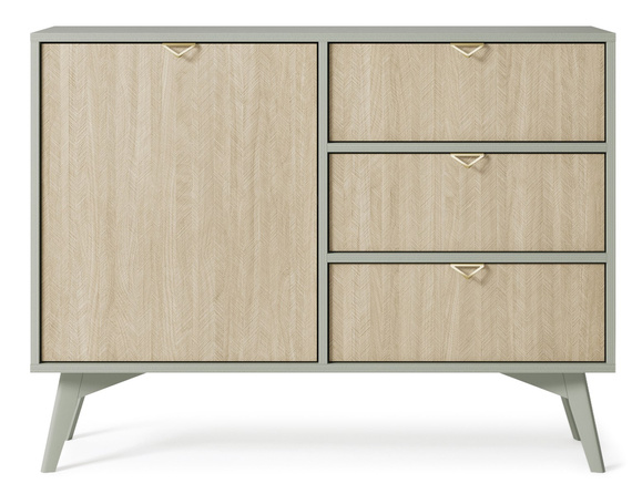 Kommode Scandi design Holz MARIA Eukalyptus / Scandi Fischgrät
