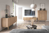 Kommode aus Holz POP Eiche Riviera Gold / Marmor Bianco