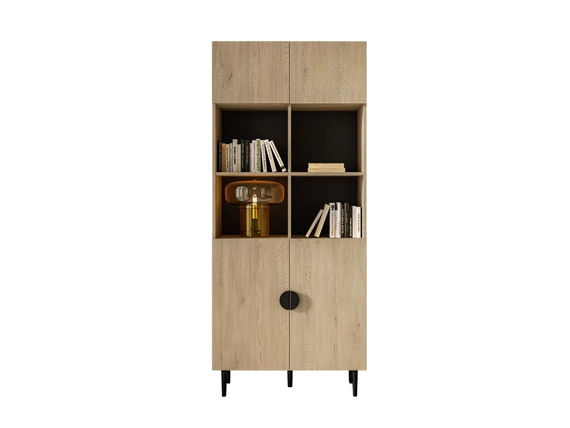 Moderne Japandi Vitrine Bücherregal 80 cm eiche cremona OSSI