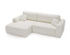 Ecksofa Cordstoff Komfort Hellbeige