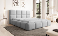 Bett aus Bouclé MERID Grau 160x200