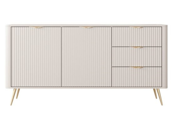 Kommode mit drei Schubladen und zwei Drehtüren BELLO Beige