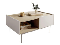 Couchtisch mit 2 Schubladen Eiche Linea+Kaschmir