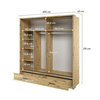 Kleiderschrank ARTI mit 2 Schubladen mit Spiegel 200 cm
