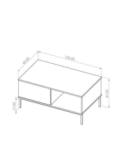 Couchtisch mit Schublade MENS Eiche Hikora