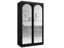 Schwebetürenmit großer Spiegelfläche 120 Breit Schwarz