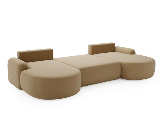 Ecksofa U Form Bouclé OLIO Beige