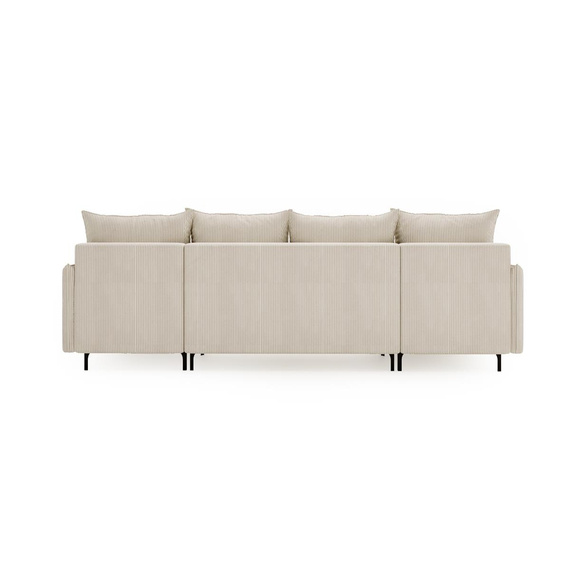 U-form LEO, MetallFüße, Modern design, Cordstoff/Velvet