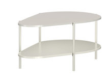 Couchtisch Runder Weiß mit Regal modern PLAYAS