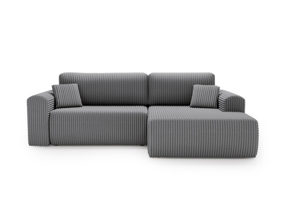 Design Ecksofa Cordstoff Graphit