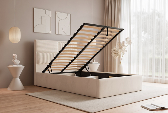 Kupfer Polsterbett mit Stauraum Metallrahmen 120x200 SAONA