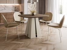 Minimalistischer Esstisch Nussbaum + kaschmir DAST