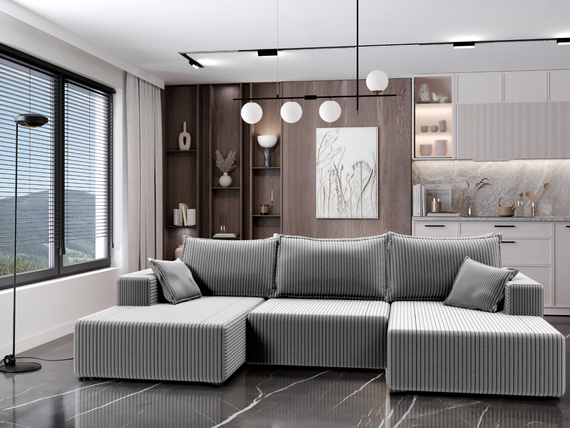 Design Ecksofa komfortabel Grau CAVO