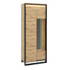 Vitrine Quant, Loft Stil Schrank mit Glasregalen, mit Holzeinlegeböden, 2-türig Standregal