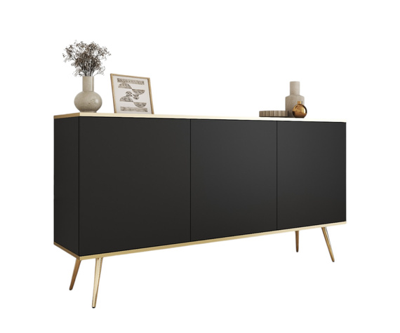 Kommode im Glamour Design POLO Schwarz