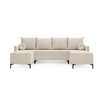 U-form LEO, MetallFüße, Modern design, Cordstoff/Velvet