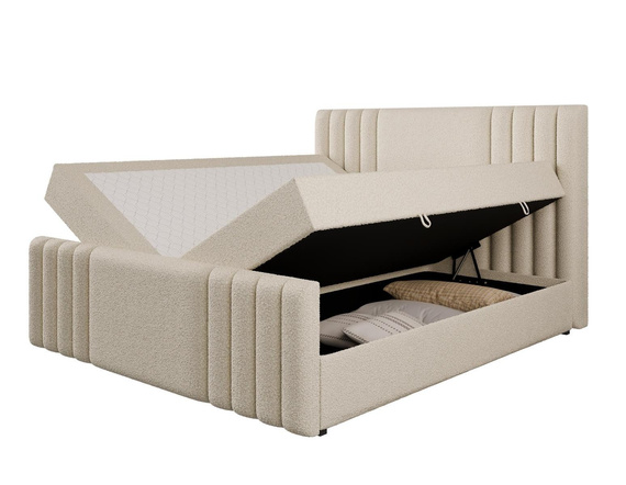 Boucle weiß Kontinentalbett mit topper 140x200 SARAH