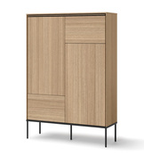 Moderne Grifflose Hochschrank BUDI EICHE