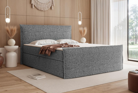 Elegantes Boxspringbett 120x200 Dunkelgrau NARA