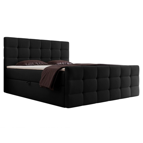 Boxspringbett Cloudy 200x200 mit topper schwarz PADDY