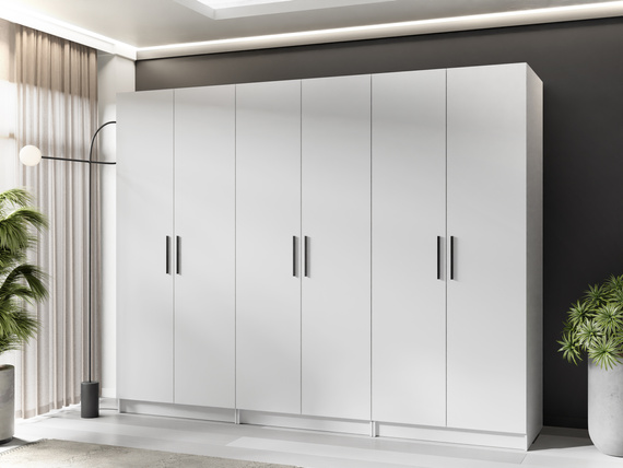 Kleiderschrank POLA Breite: 234 cm Weiß