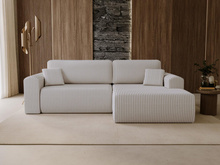 Cordstoff Ecksofa Elegant Grau