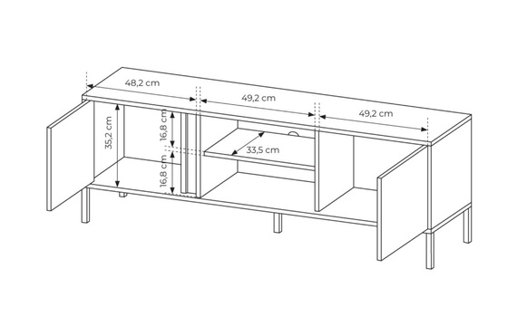 TV-Schrank Beige mit LED-Beleuchtung NINA