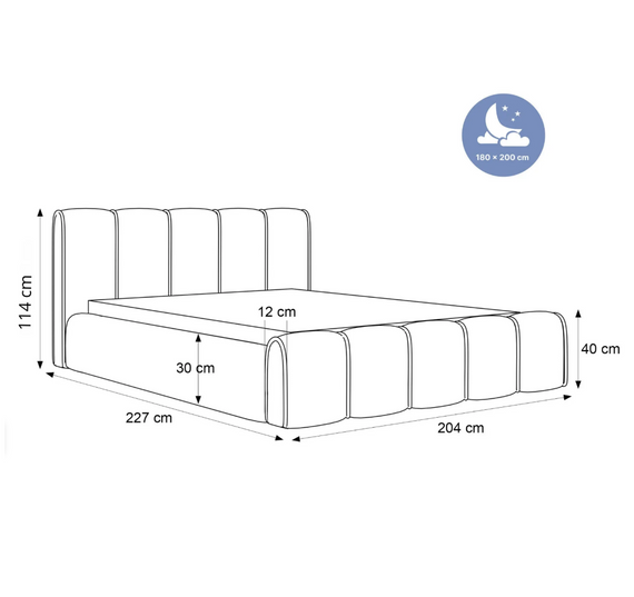 Bubble Design Gepolstertes Bett 180x200 Creme HERME