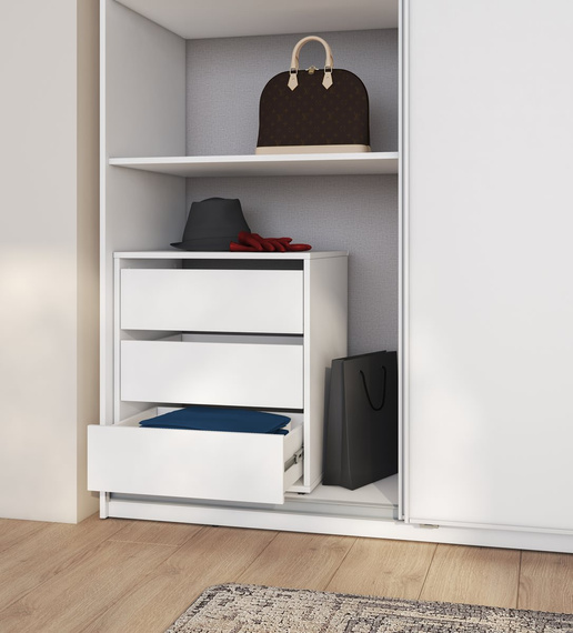 Schwebetürenschrank LAVIAS mit Spiegel Weiß