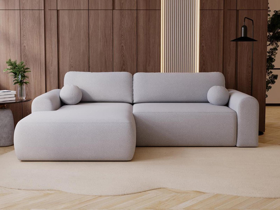 Design Ecksofa in modernem stil grau links AURA